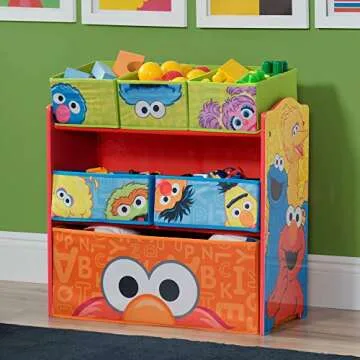 Sesame Street 6 Bin Design and Store Toy Organizer - Fun & Durable Storage!