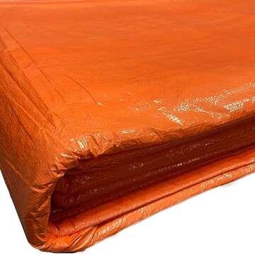 Moose Supply Concrete Curing Blanket Cover - Heavy Duty PE Coated Woven Insulated Foam Core for Cement, Construction, Landscaping - Tear & Water Resistant - 6 x 24 Ft - Indoor/Outdoor Tarp (Orange)