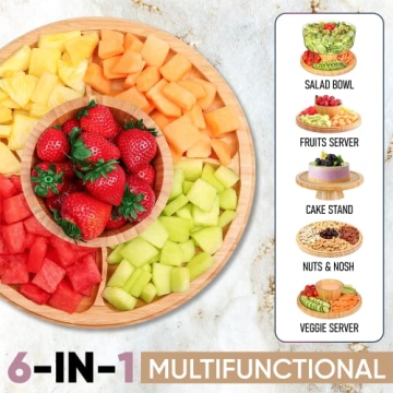 CHEF'S UNIQUE Multi-function Cake Stand with Dome for Entertaining