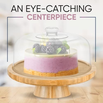 CHEF'S UNIQUE Multi-function Cake Stand with Dome for Entertaining