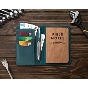 Leather Journal Cover for Moleskine Cahier Notebook Pocket size with pen holder 3.5" x 5.5" Personal...