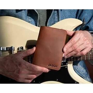 Leather Journal Cover for Moleskine Cahier Notebook Pocket size with pen holder 3.5" x 5.5" Personalized Refillable Cover Compatible with Field Notes
