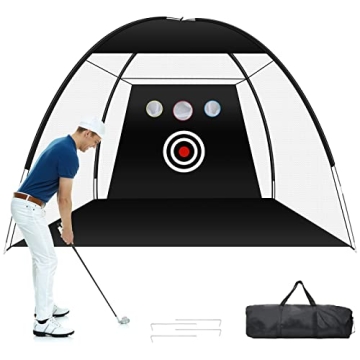 Golf Practice Net, 10x7ft Golf Hitting Aids Nets for Backyard Driving Chipping, Home Golf Swing Trai...