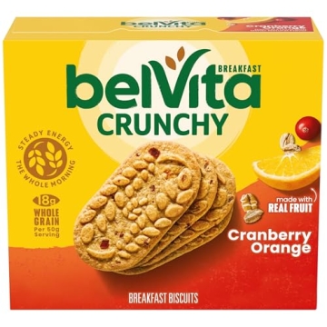 belVita Cranberry Orange Breakfast Biscuits - 5 Packs of Energy-Boosting Biscuits