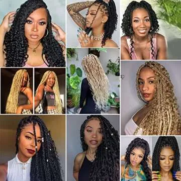 COOKOO 8 Packs Goddess Box Braids Crochet Hair With Curly Ends 18 Inch Goddess Crochet Hair Pre Looped Synthetic Bohemian Hippie Ombre Knotless Braiding Hair for Black Women 53#