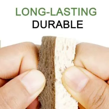 CELOX 12 Pack Coconut Fiber Biodegradable Sponges, Non Scratch Kitchen Cleaning Sponge, Eco-Friendly Dual-Sided Sponge for Dishwashing