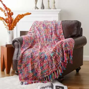 BATTILO HOME Colorful Throw Blanket - Cozy & Stylish