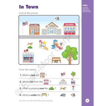 Evan-Moor Skill Sharpeners: Geography Grade K Student Edition Supplemental or homeschool Activity Book, Basic Map Skills