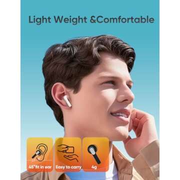 DazDalee Wireless Earbuds Bluetooth V5.3 Headphones 50H Playback Deep Bass Stereo Ear Buds with LED Power Display Charging Case IPX7 Waterproof Earphones with Mic Headset for Android/iOS Phones