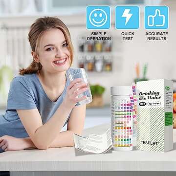 Water Testing Kits for Drinking Water: 125 Strips 16 in 1 Well and Drinking Water Test Kit, TESPERT Water Test Strips with Hardness, pH, Lead, Iron, Copper, Chlorine, and More