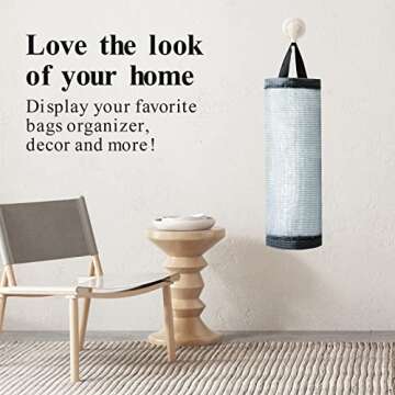 TOGETRUE Plastic Bag Holder, Mesh Grocery Bag Holder Hanging Storage Bag Dispenser (Dark Grey 2 Packs)