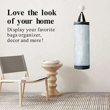 TOGETRUE Plastic Bag Holder, Mesh Grocery Bag Holder Hanging Storage Bag Dispenser (Dark Grey 2 Packs)