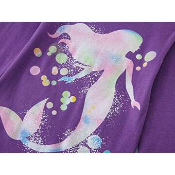 Dolphin&Fish Girls Pajamas 100% Cotton Girls Mermaid Pajamas Toddler Pjs Set Kids Sleepwear 2T Purple