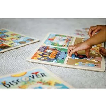 Chuckle & Roar Colorful Wooden Puzzles for Toddlers