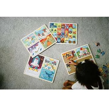 Chuckle & Roar Colorful Wooden Puzzles for Toddlers