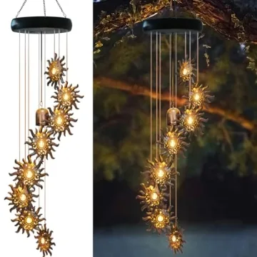 Enchanting 8 LED Solar Wind Chimes - Perfect Outdoor Gift for Mom and Grandma