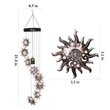 8 LED Solar Wind Chimes for Outdoor Decor and Gifts