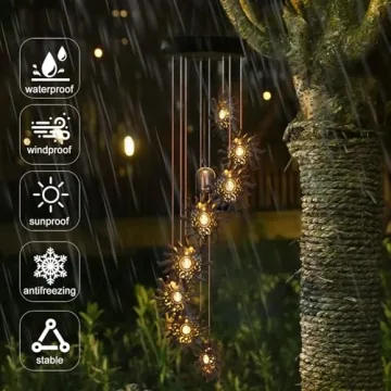 8 LED Solar Wind Chimes for Outdoor Decor and Gifts