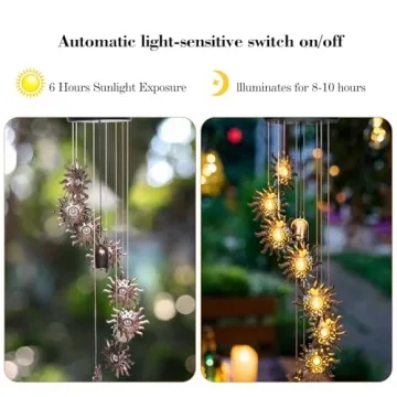 8 LED Solar Wind Chimes for Outdoor Decor and Gifts