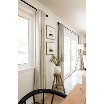 Elegant 100% Blackout Shield Linen Curtains 84 Inches Long
