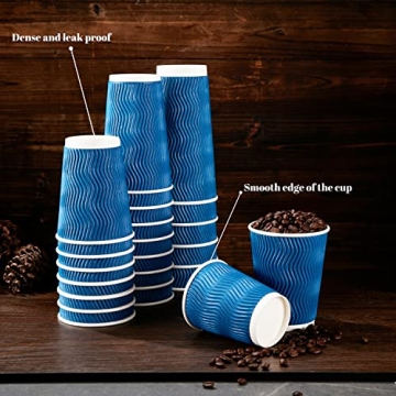 Lamosi 12 oz Coffee Cups 120 Pack Stylish Disposable Cups
