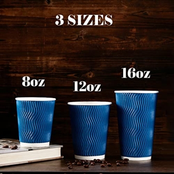 Lamosi 12 oz Coffee Cups 120 Pack Stylish Disposable Cups