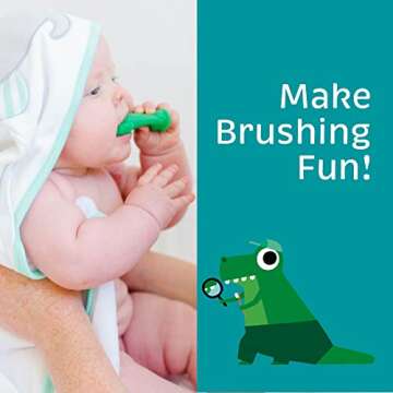 The Brushies Chomps The Dino Toddler Toothbrush/Dental Item/Youth Tooth & Gum Care/Ages 4 Weeks to 4...