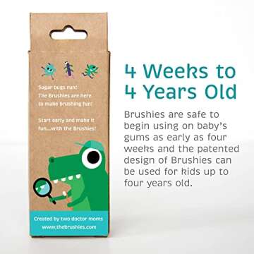 The Brushies Chomps The Dino Toddler Toothbrush/Dental Item/Youth Tooth & Gum Care/Ages 4 Weeks to 4 Years