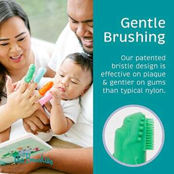 The Brushies Chomps The Dino Toddler Toothbrush/Dental Item/Youth Tooth & Gum Care/Ages 4 Weeks to 4 Years