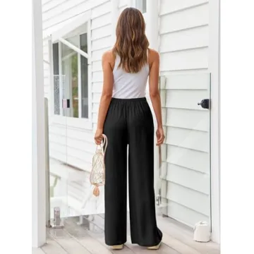 LILLUSORY Linen Wide Leg Pants Stylish Summer Wear