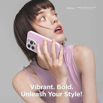 elago Compatible with iPhone 15 Pro Case, Liquid Silicone Case, Full Body Protective Cover, Shockproof, Slim Phone, Anti-Scratch Soft Microfiber Lining, 6.1 inch (Light Lilac)