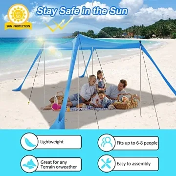 Beach Tent Sun Shelter with UPF 50+ UV Protection
