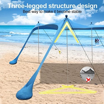 Beach Tent Sun Shelter with UPF 50+ UV Protection