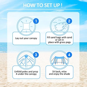 Beach Tent Sun Shelter with UPF 50+ UV Protection