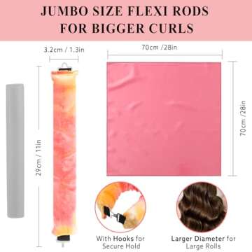 obeoby 4 in 1 Pack Heatless Curls No Heat Curling Rod, Velvet Hair Curlers to Sleep in Overnight Cur...