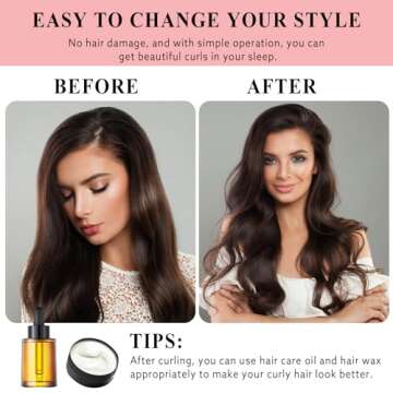 obeoby 4 in 1 Pack Heatless Curls No Heat Curling Rod, Velvet Hair Curlers to Sleep in Overnight Curls with Hook Blowout Rods Headband with Silk Scarf Curl Styling Kit for Long Medium Hair