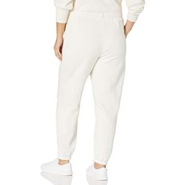 The Drop Women's Harley High Waisted Fleece Jogger, Whisper White, S