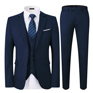 WEEN CHARM Men's Slim Tuxedo Suit Set - Stylish 3 Piece Suit for Men