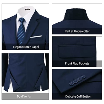 WEEN CHARM Men's Slim Tuxedo Suit Set for All Occasions
