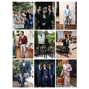 WEEN CHARM Men's Slim Tuxedo Suit Set for All Occasions