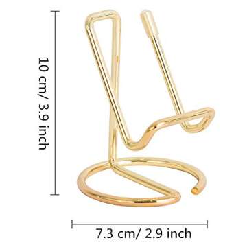 Cell Phone Iron Stand Holder, Rose Gold Universal Portable Tablets Holder, Compatible with All Mobil...