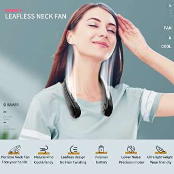 DGLK Leafless Neck Fan - Stylish, Portable Cooling Solution for Active Lifestyles
