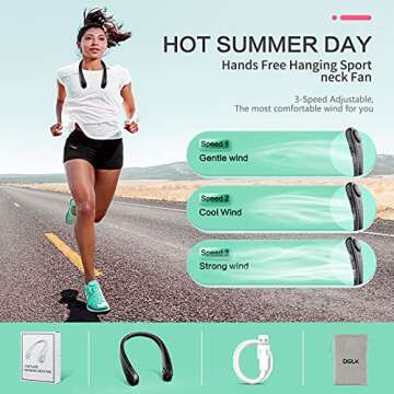 DGLK Portable Neck Fan - Innovative Leafless Design
