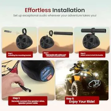 Pyle 2-Way Dual Waterproof Off-Road Speakers, 4 Inch 800 Watt Marine Grade Wakeboard Tower Speakers System, Full Range Outdoor Audio Stereo Speaker for ATV, UTV, Quad, Jeep, Boat - PLUTV41BK, Black