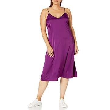The Drop Women's Ana Silky V-Neck Midi Slip Dress