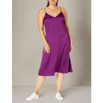 The Drop Women's Ana Silky V-Neck Midi Slip Dress