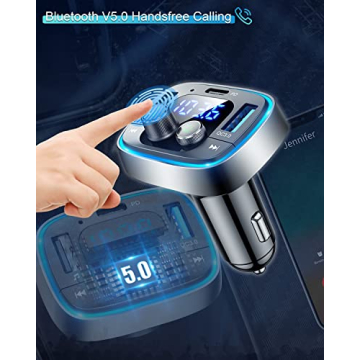 LIHAN Bluetooth Car Adapter USB C FM Transmitter for Music