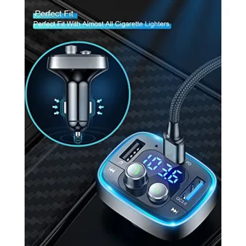 LIHAN Bluetooth Car Adapter USB C FM Transmitter for Music