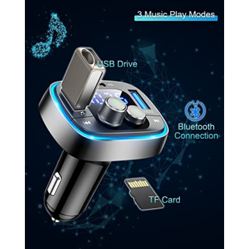 LIHAN Bluetooth Car Adapter USB C FM Transmitter for Music