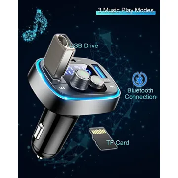 LIHAN Bluetooth Car Adapter USB C FM Transmitter for Music
